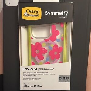 OtterBox Symmetry Series iPhone 14 Pro Case - Pink and Green Floral